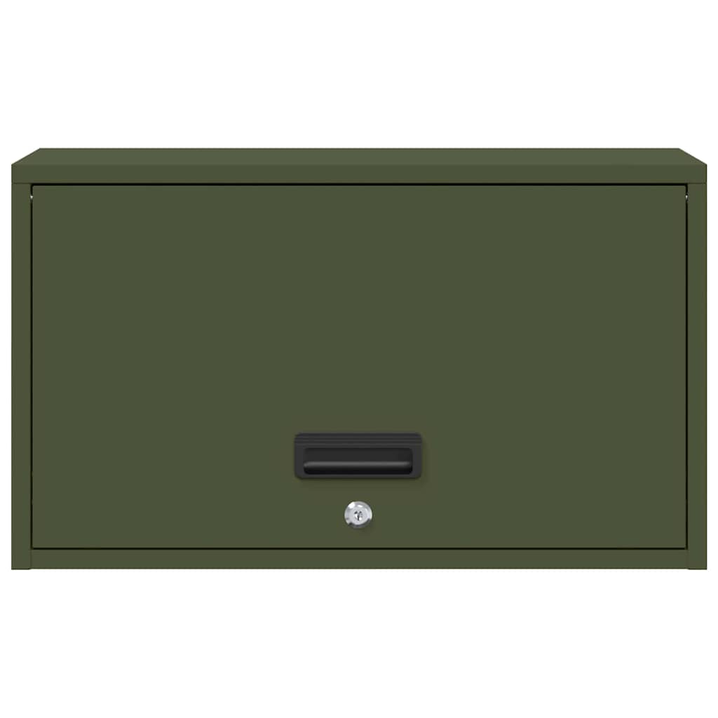 Wall Mounted Garage Cabinet with Gas Spring Door Olive Green