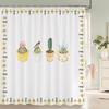Tropical Plant Cactus Shower Curtain 180Cm *180Cm With Hooks, Floral Waterproof Shower Curtain, Shower Curtains For Bathroom