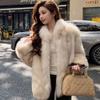 New Imitation Fox Fur Coat Women's Winter Stand-up Collar Looking Thin Imitation Mink Fur Coat Celebrity Style