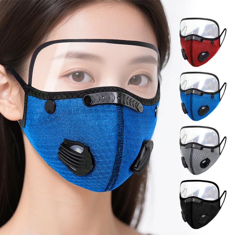 Fahrrad Gesichtsmaske mit Filter Brille Staubmaske Sport Waschbar Wiederverwendbar Gesichtsmaske für Männer Bandana Aktivkohlefilter