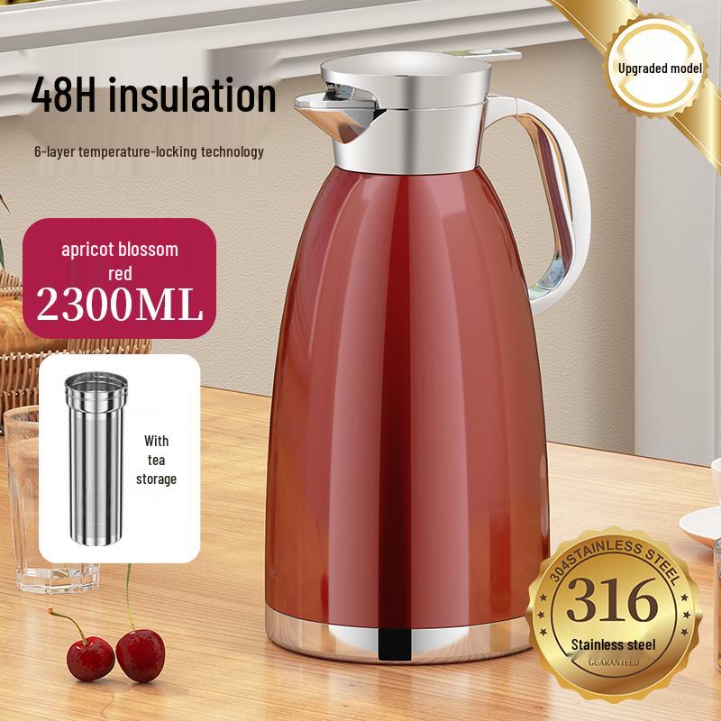 Stainless Steel Insulated Water Kettle - Large Capacity 316 Thermos Pot for Stewing Tea and Keeping Water Warm