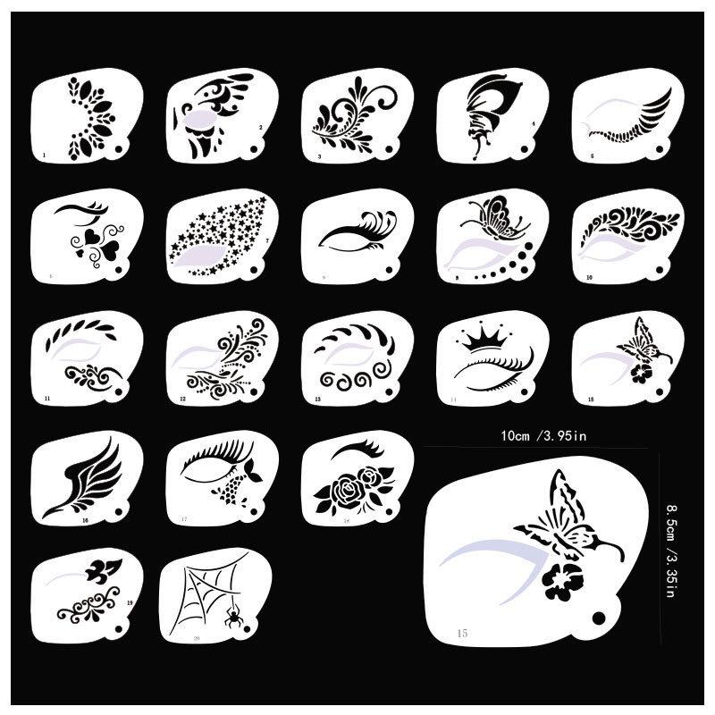 Face Paint Stencils Professional Body Art Paint Stencils Reusable For Adults Kids Easily Use Templates For Parties Makeup Tools