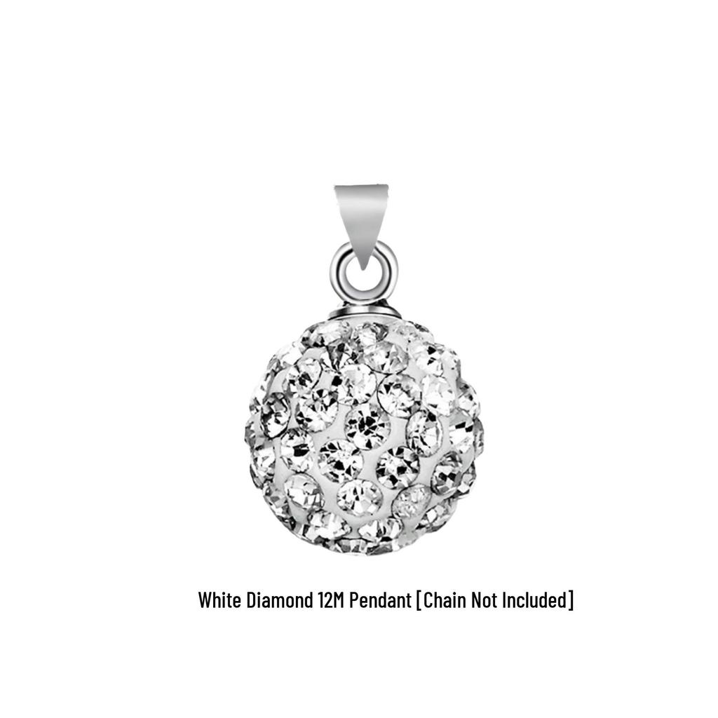 Naszyjnik Shamballa w stylu koreańskim w stylu retro z posrebrzanych kryształów z kolorową diamentową kulką