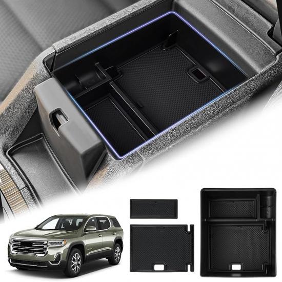 For 2025 Upgraded Ford Ranger Center Console Organizer,2024 2025 Ford Ranger Armrest Storage Box With 2 Color Mats,Ert Console Tray Ranger