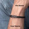 To My Man,Personalized Dual Name Infinity Leather Bracelet,Custom Name Stainless Steel Bracelet Valentine Christmas Gift for Him
