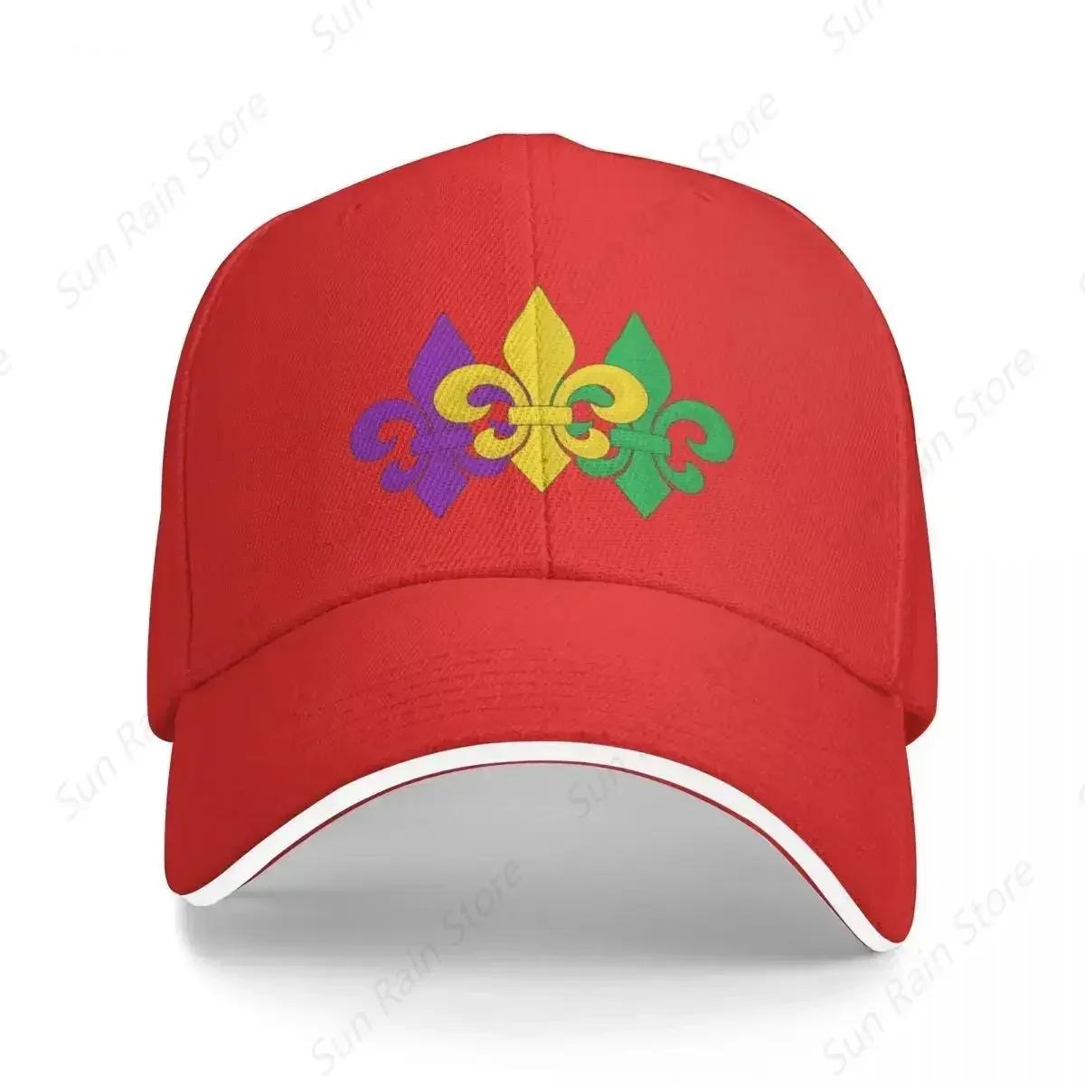 Mardi Gras FleurdeLis Pattern Baseball Cap Beach Bag hard hat Fashion Beach Unisexs Hats Womens One Size