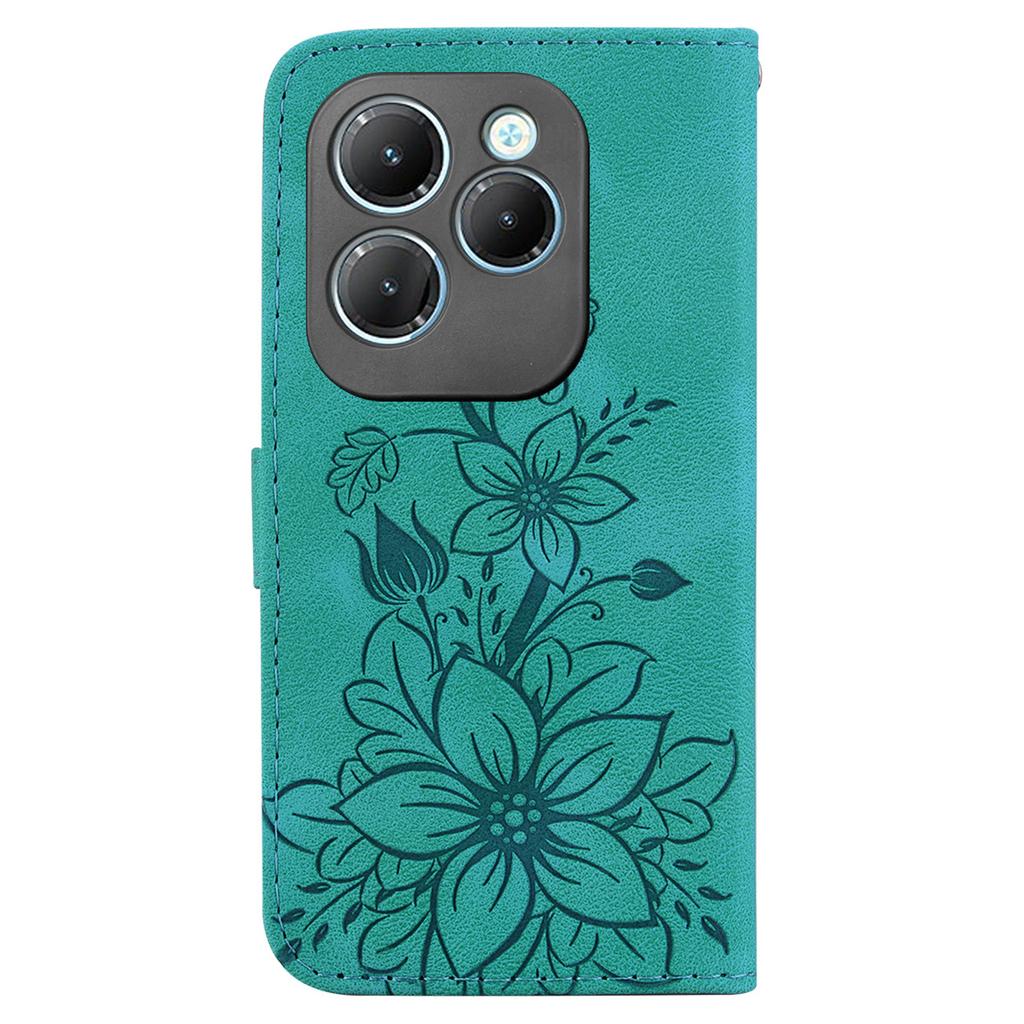 For Infinix Hot 40/40 Pro Case Card Slots PU Leather Wallet Phone Cover Flower Imprinted