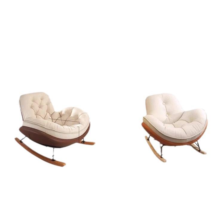 Penguin Luxury Balcony Recliner: Honeycomb Button Metal Rocking Chair