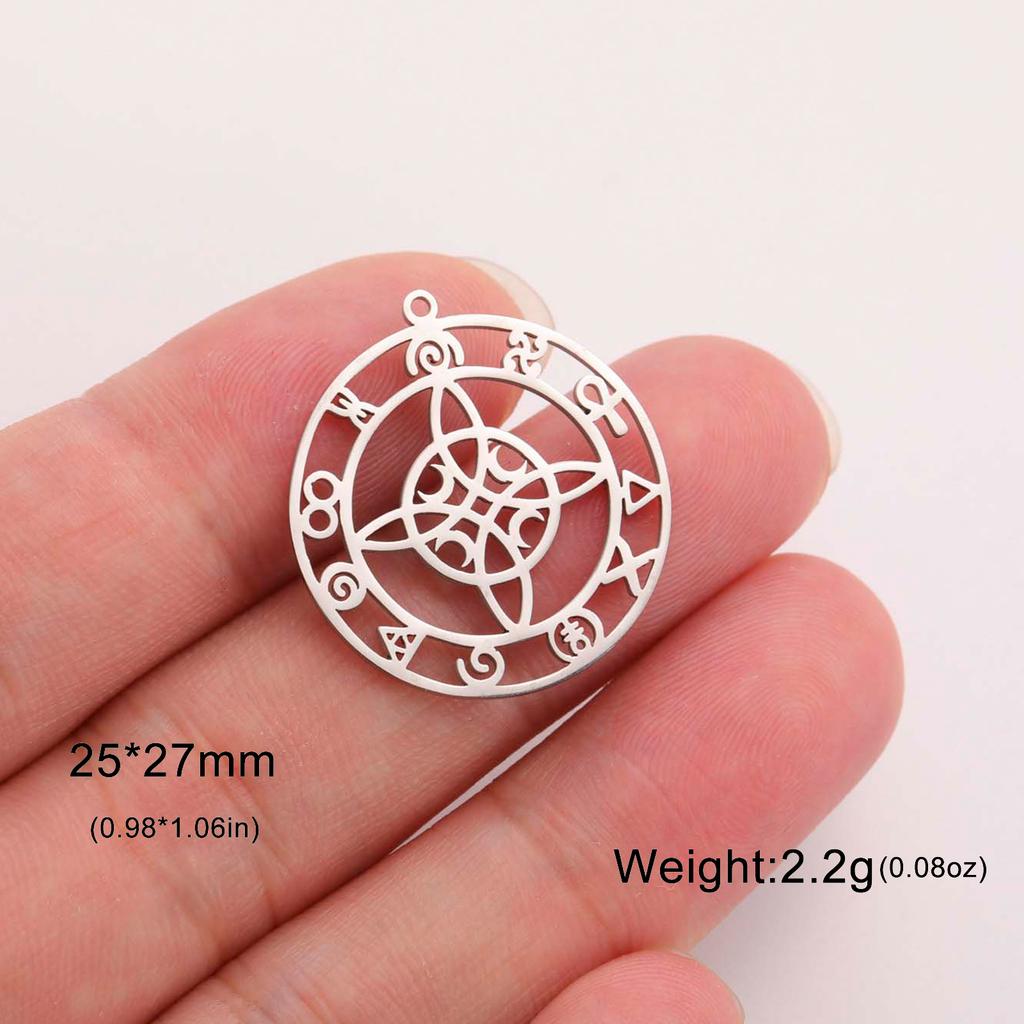 LIKGREAT 1Pcs Witch Celtics Knot Pendant Stainless Steel Wiccan Hanging Charm for Necklace Bracelet Earring Jewelry Making