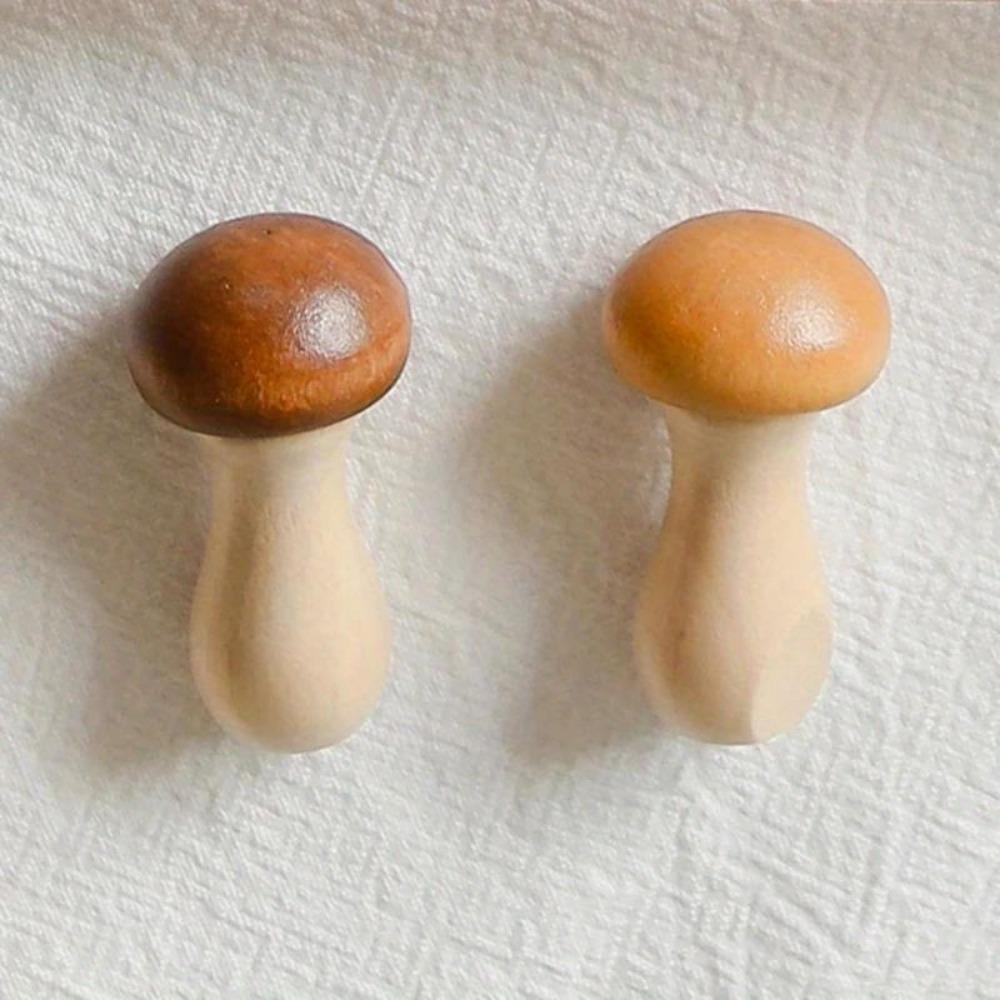 Lot de 2 porte-baguettes en bois en forme de champignon, décoration de table de cuisine, repose-baguettes, cuillère, fourchette, couteau