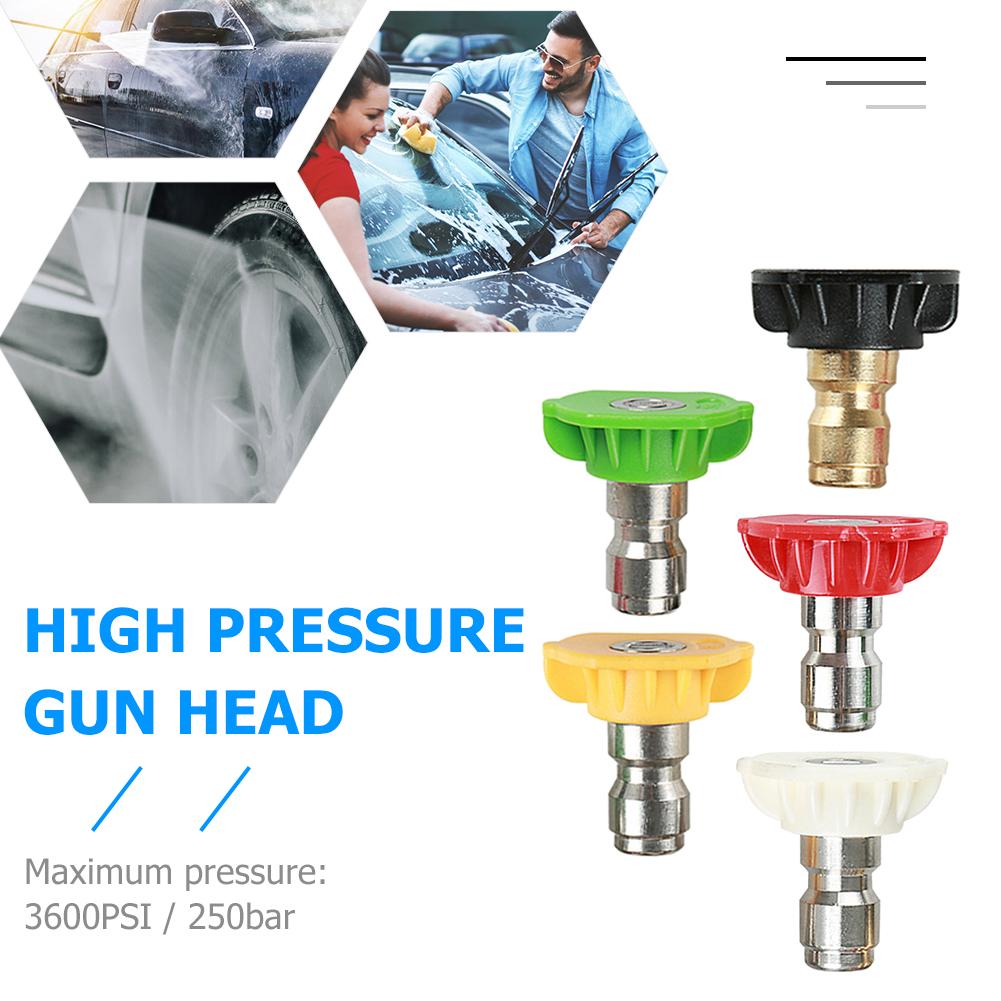 5pcs 1/4inch Quick Connect Garden High Pressure Washer Spray Nozzle 0 15 25 40 Degree Watering Soap Nozzle Tip Garden Cleaning