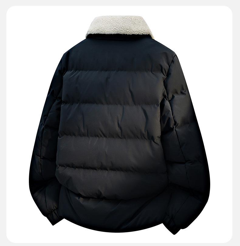 2025 Winter Herren Trendige Dicke Baumwolljacke mit Schönem Pelzkragen und Stehkragen