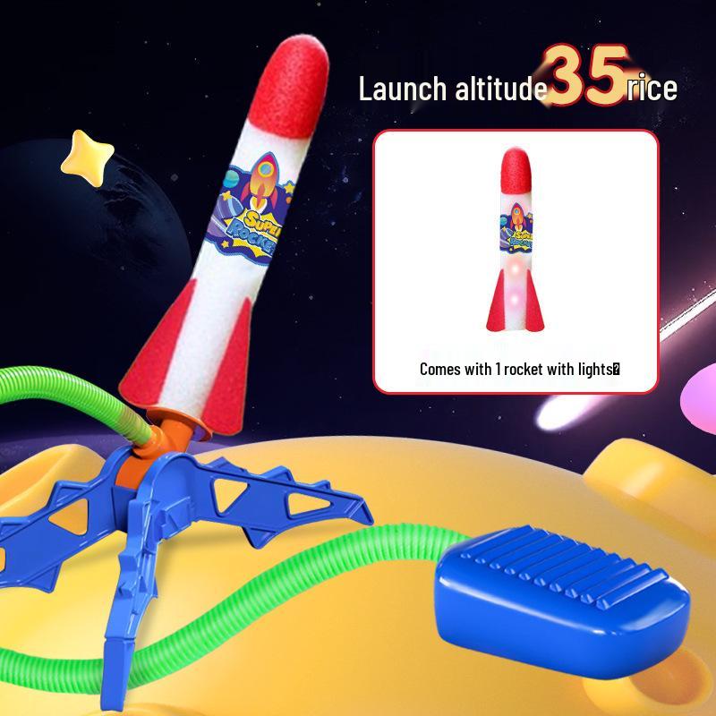 Kids Skyward Rocket Launcher - Flashing Foot-Powered Outdoor Toy