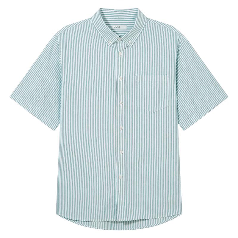

Hotwind Men s Short-Sleeve Striped Oxford Shirt L