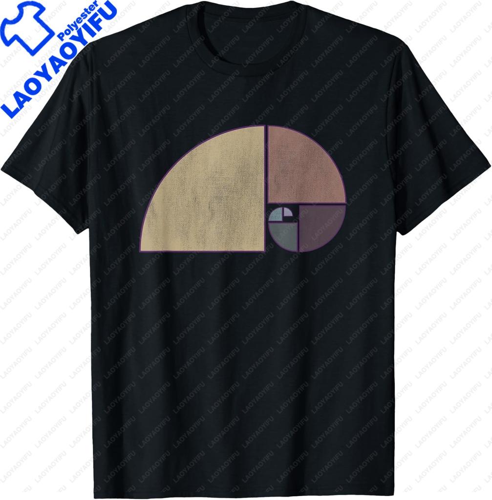 Fibonacci Golden Ratio Circle T Shirt  Streetwear Gifts for Men Personalized T-shirt Summer Tops