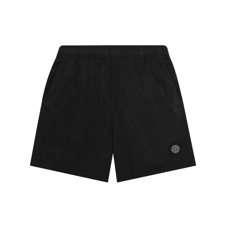 Stone Island Solid Color Letter Logo Elastic Straight Leg Shorts Men shorts Charcoal 7715B0943-V0065