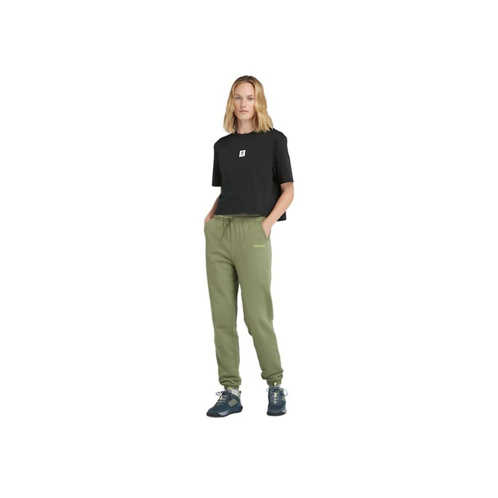 Timberland Solid Color Outdoor Casual Sports Crew Neck Pullover Short Sleeve Drop Shoulder T-Shirt Women Tops Black A5RZX-001