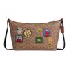 Coach PEANUTS Model Joint 32 Finn Regulowany Pasek na Ramię Płótno Powlekane Torba Crossbody Duża Męska Beżowa