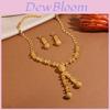 Classic Gold Alloy Jewelry Set With Hollow Ball Pendant And Floral Design For Women And Men