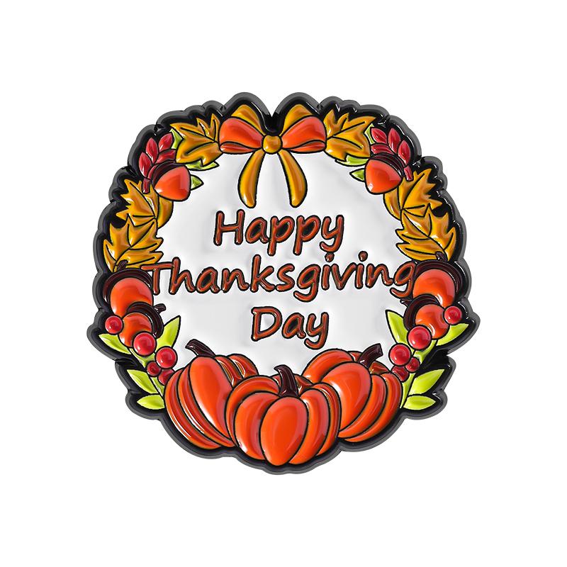 

Happy Thanksgiving Day Enamel Pins Custom Turkey Pumpkin Family Dinner Brooches Lapel Badges Clothes Jewelry Gift for Friends