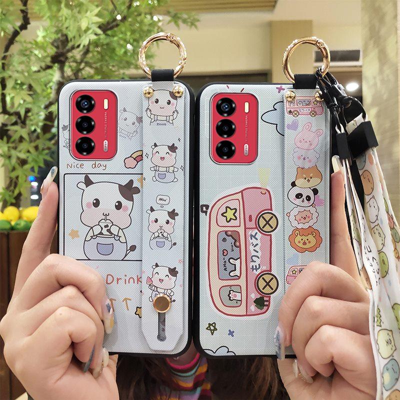Durable Ring Phone Case For ZTE Blade V40 Vita/A72 Anti-dust Fashion Design Anti-knock Phone Holder Waterproof Wristband