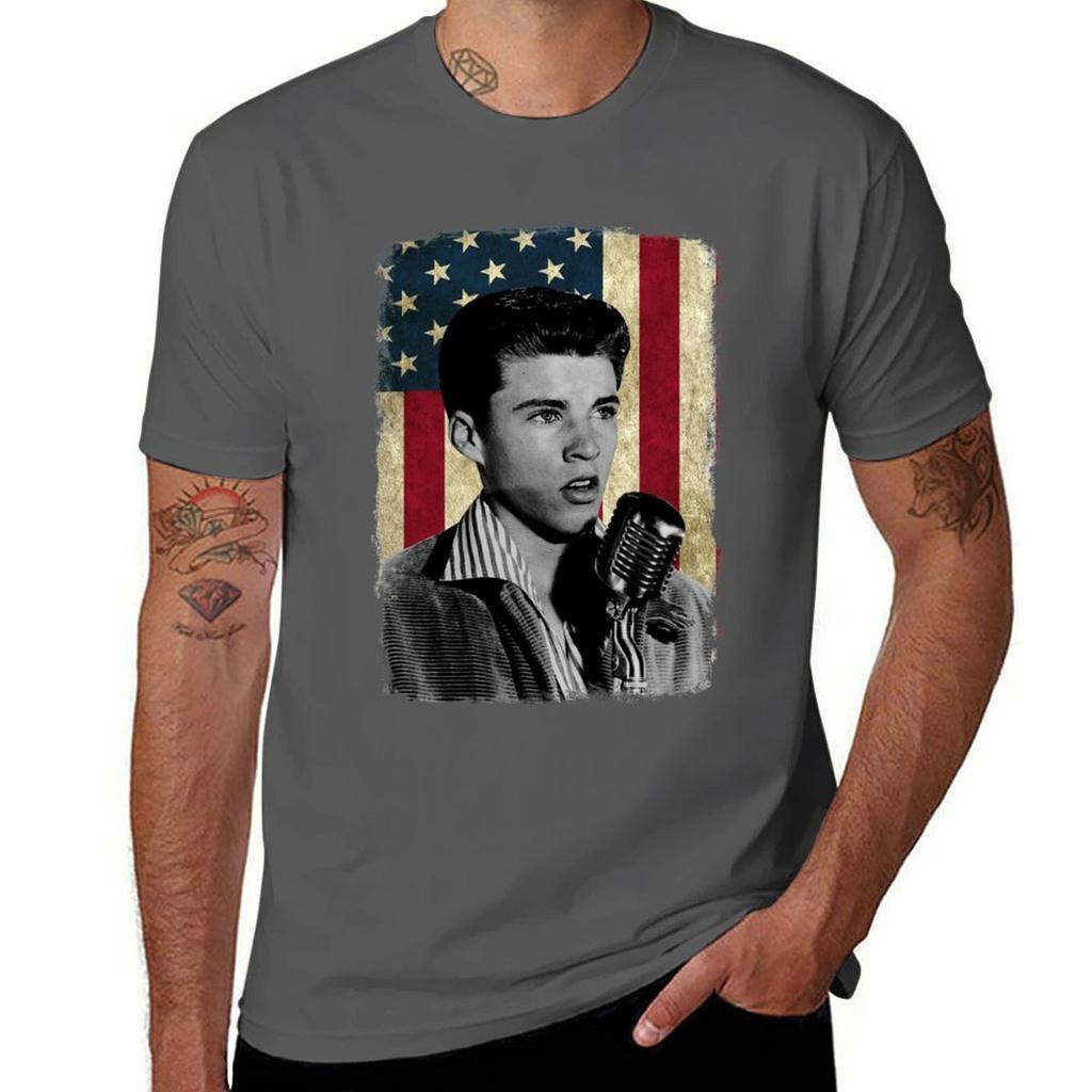Vintage American Ricky Flag Nelson Legend Tshirt Basic All Season Solid Tshirt