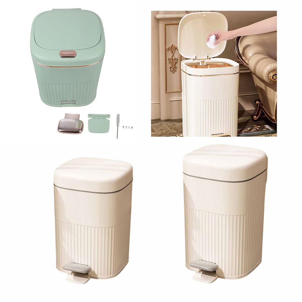 Fußpedal Metall Soft-Close Pedal Badezimmer Mülleimer für Küche Hotel Home Office 8/10/15L Mülleimer mit Deckel