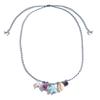 Ceramic Shell Fish Pendant Necklace for Women Irregular Gravel Braided Rope Adjustable Necklace Ocean Theme Boho Beach Jewelry
