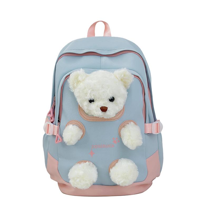 Bear Large Capacity Student School Bag Junior High School High School Student Backpack Travel Backpack