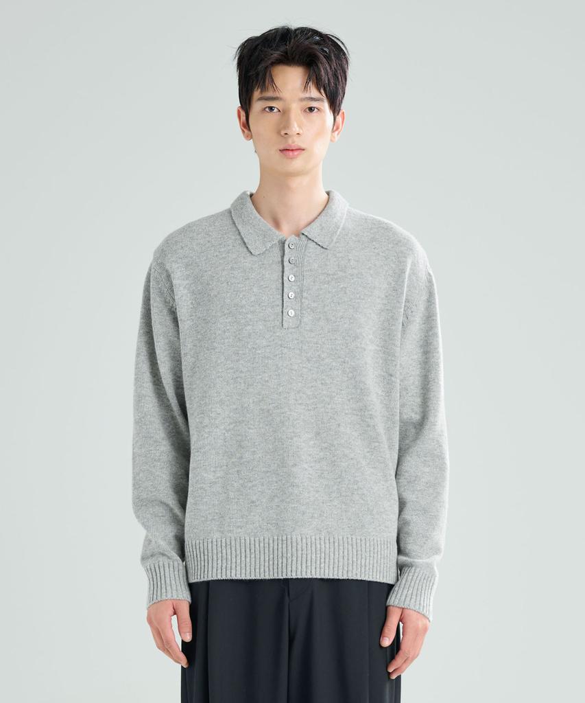 ZPLISH Wool Collared Knit Gray