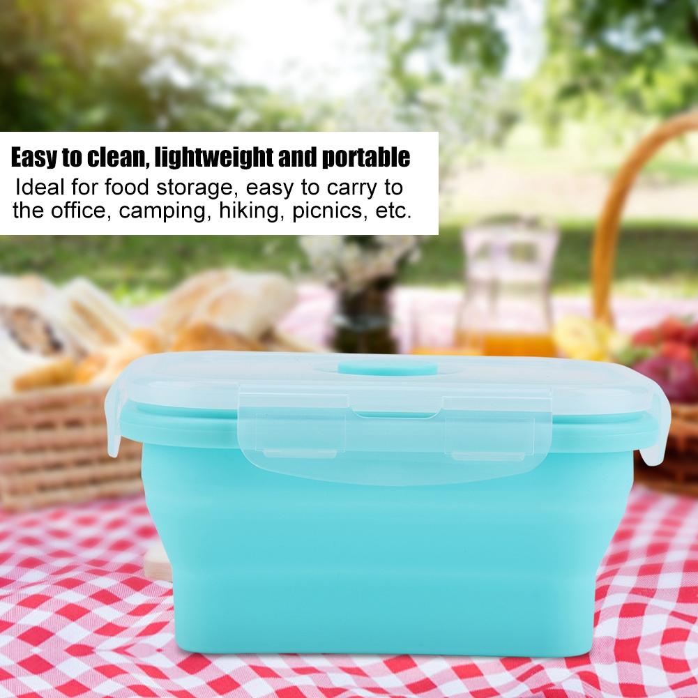 Scatola Pranzo Portatile in Silicone 4 Misure Pieghevole Sicura per Microonde Contenitore per Alimenti