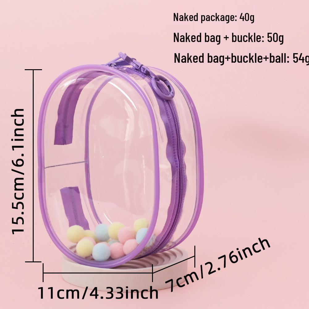 15CM Double Zipper Ita Bag: Durable Transparent Cotton Carrier for Doll Figurines