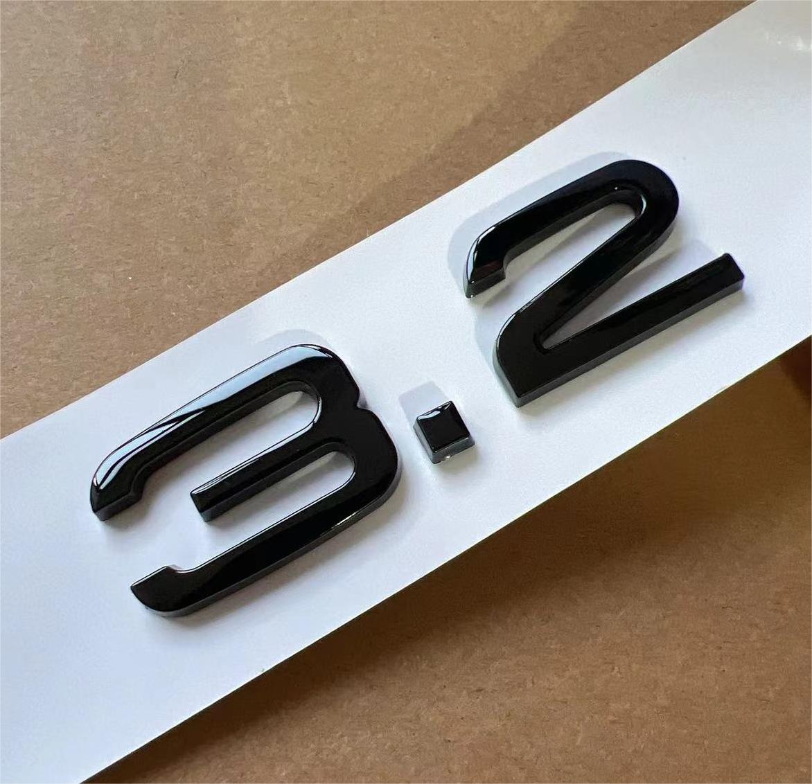 

1X ABS Chrome Glossy Black 2.4 3.2 4.2 Letters Car Trunk Emblem Badge Decal For A4 B7 TT Q5 Q7 A6 S6 S5 S4 RS5 Accessories