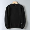 Original Foreign Trade Autumn New Model Air Layer Fabric Comfortable Versatile Round Neck Pullover Solid Color Long Sleeve Base Sweatshirt for Men