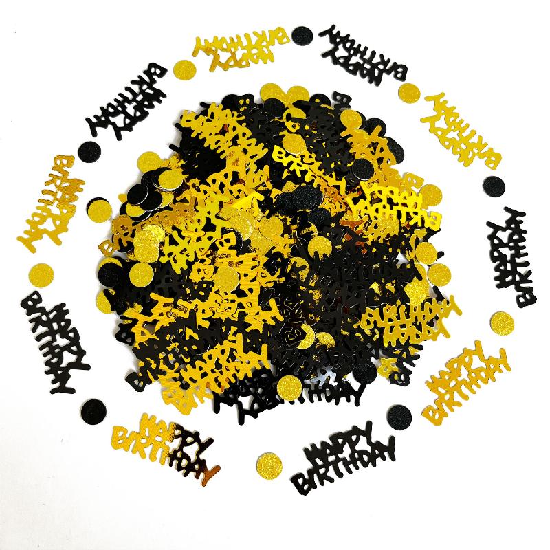 15G/Bag Digital Gold Black Confetti Glitter Number 18/21/30/60/70 Paper Scraps Birthday Party Anniversary Wedding Decoration