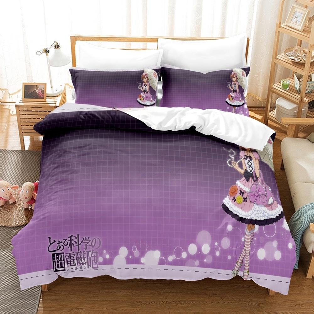 3D Printed Anime A Certain Magical Index Bedding Set Single Twin Full Queen King Size Bed Set Adult Kid Bedroom Duvetcover Sets