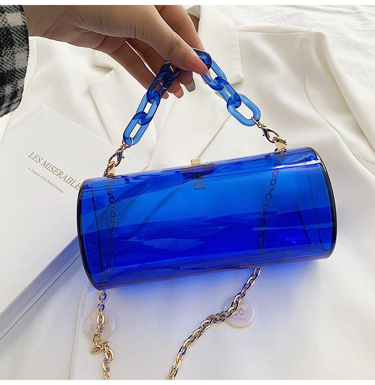 Acrylic Chain Transparent Box Jelly Bag Individual Hexagon Clear PVC Women Handbags Mini Designer Evening Crossbody Tote Bags