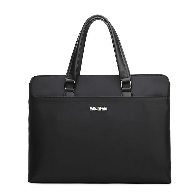 Маленький мужской черный горизонтальный деловой портфель 1725