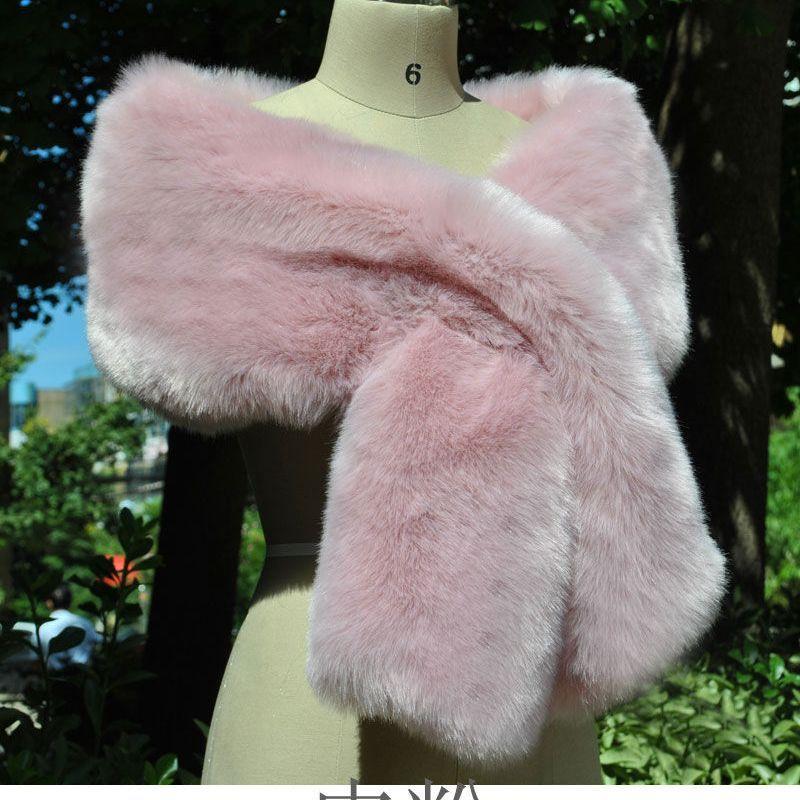 Autumn Winter New Sexy Fashion Women Casual Faux Fur Keep Warm Party Evening Bride Cape Scarf Shawl Clothes Autumn Winter Clothes