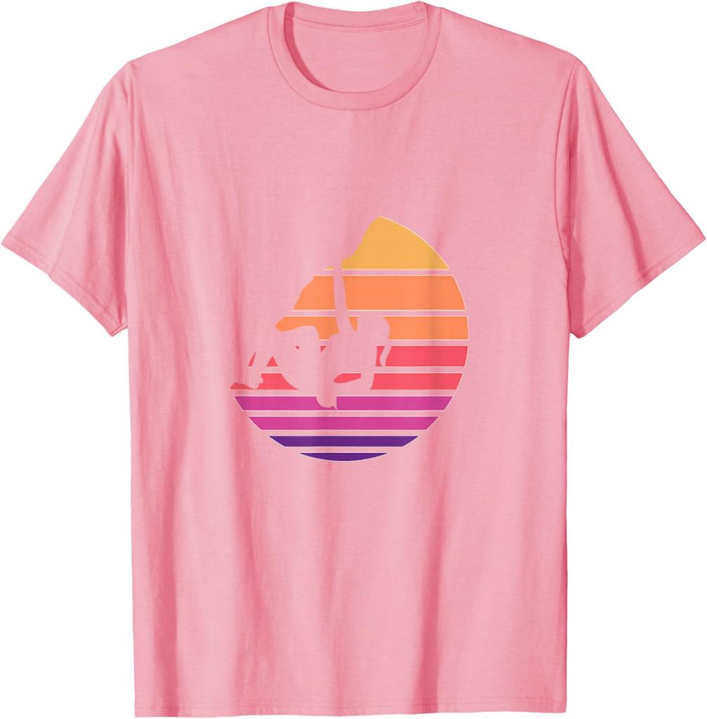 Rock Climbing Sunset Retro Vintage Graphic Tee Men Women Cotton Short Sleeve TShirt Outdoor Sports