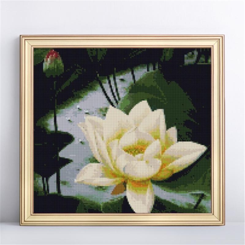 Diamond Cross Stitch Embroidery Lotus Home Decor Diamond Painting Mosaic Floral Picture Pastes Craft Buy From 7 On Joom E Commerce Platform