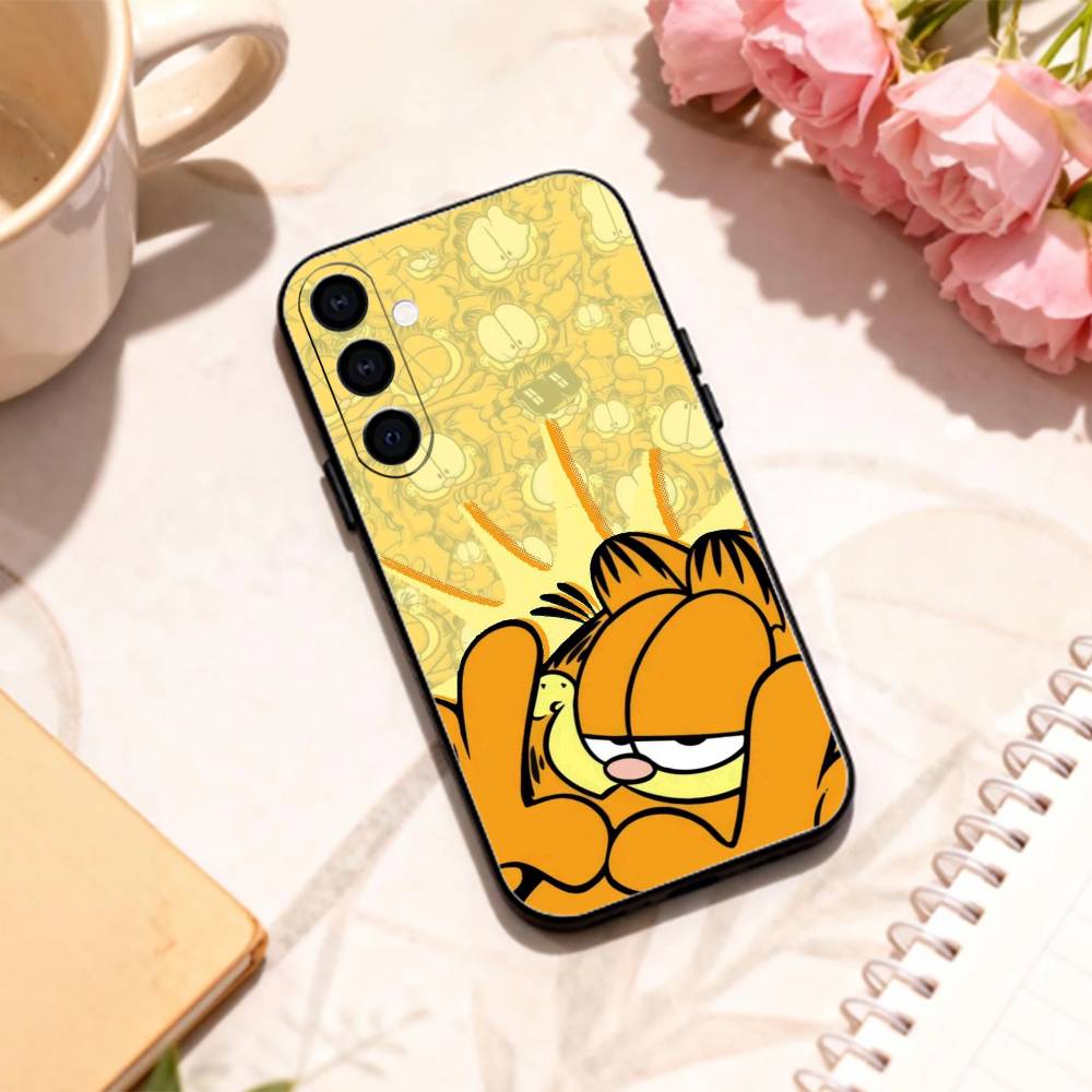 P-Playful G-Garfield C-Cat Phone Case For Samsung Galaxy A73,A72,A71,A70,A53,A52,A51,Others Soft Black Shell