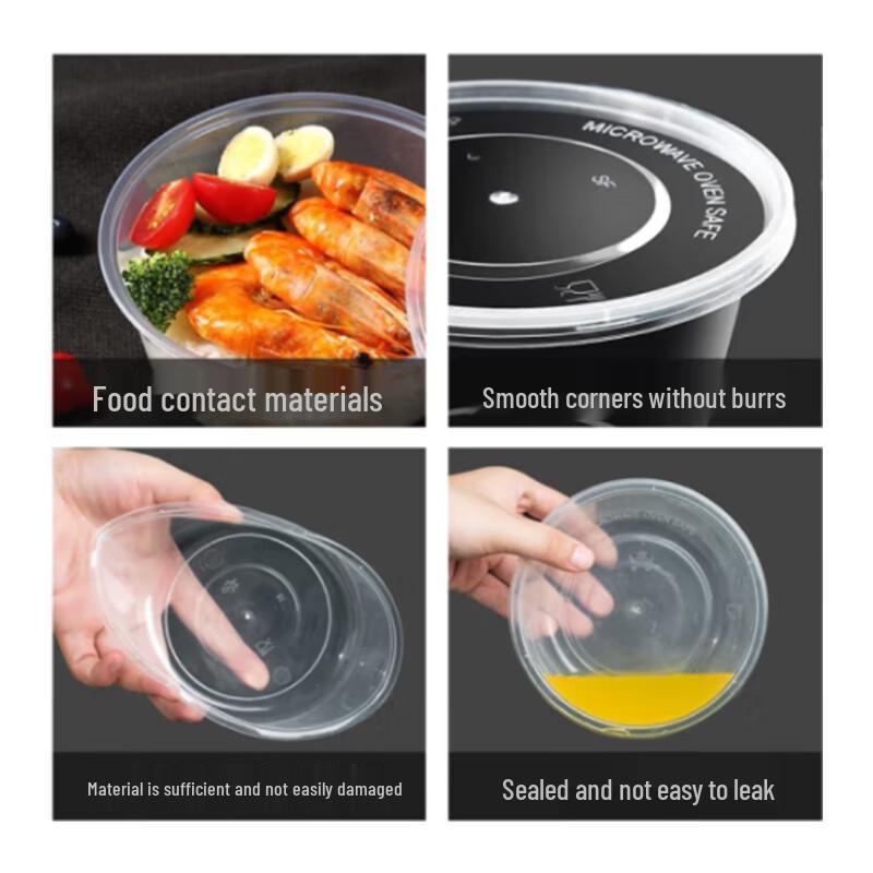 Round Disposable Plastic Bowls with Lids