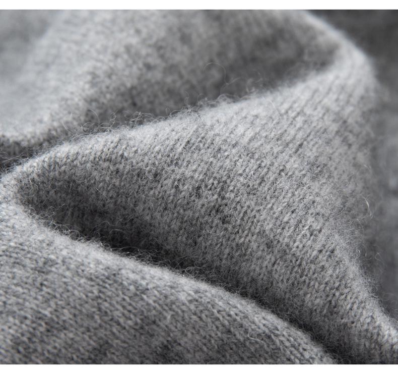 Women's Elegant Autumn 2026 Embroidered Cashmere Sweater - Round Neck, Loose Fit, Slimming and Warm Base Layer