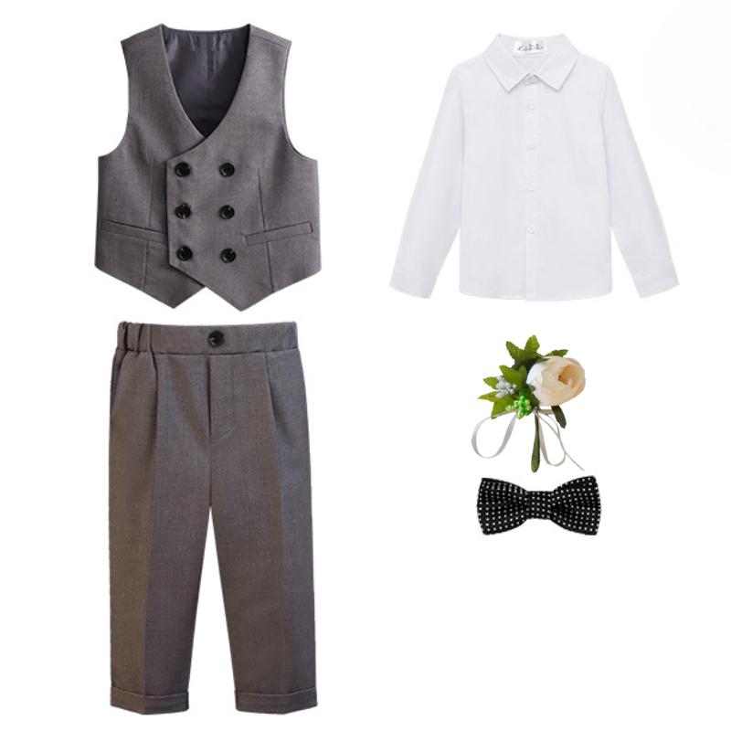 

Детский жилет, костюм, весенний цветочный наряд для мальчика, свадебный наряд, блейзер для фотосъемки на день рождения, школьный детский костюм для игры на пианино, возраст 2-12 лет 130cm серый