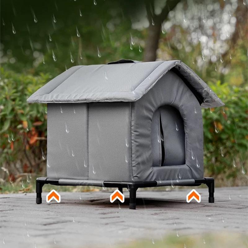 Foldable Weatherproof Pet House Cold Resistant Stray Cat Dog Bed Tent Portable Outdoor Winter Shelter Easy to Store