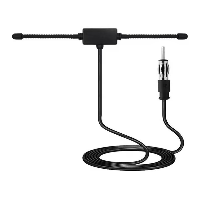 1Pc Car Radio Antenna,Sheep Horn T-shaped Car Radio Stereo Antenna,Universal Electronic Hidden AMPLIFIED FM AM Car Radio Annna