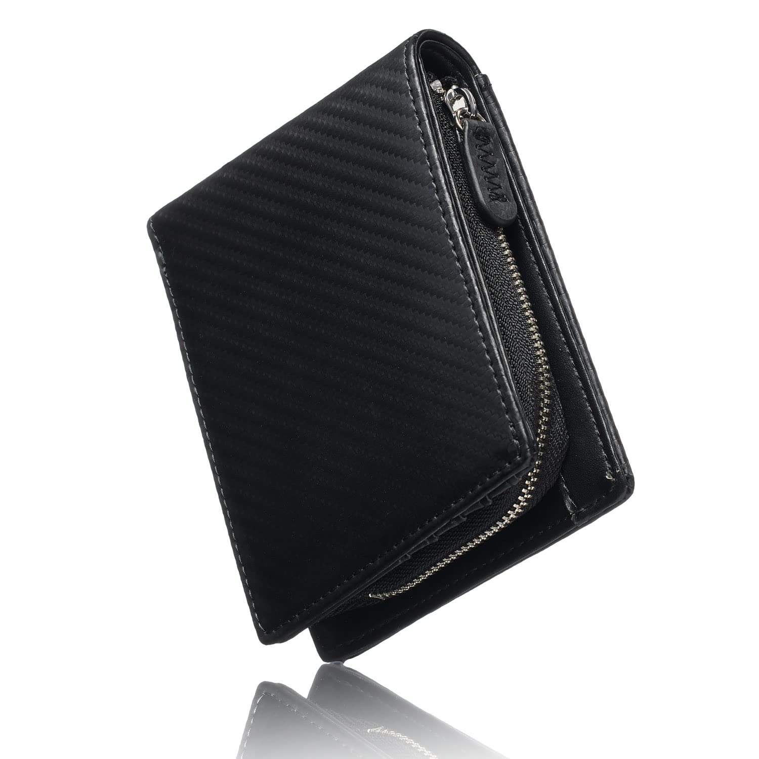 

Кошелек бифолд из натуральной кожи с отделением для монет и карт, подарочная коробка [ГОЛОС] Мужской, удобная молния, карман, хранение, (Черный/черный)