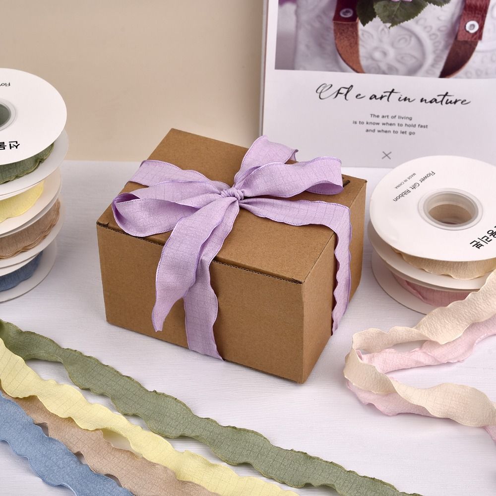 10 yards 4cm Handmade Frayed Edged Satin Chiffon Silk Ribbon For Wedding Invitation Wrapping Bouquets Birthday Party Decor Gifts