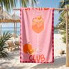 Cute Spritz Club Pink Bath Towel Large Beach Towel 70x140cm Tropical Summer Resort Vacation Pool Gift